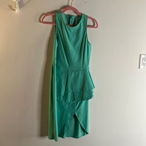 My Story Band  from The Mint Julip - peplum Wedding Guest Dress, in mint/teal